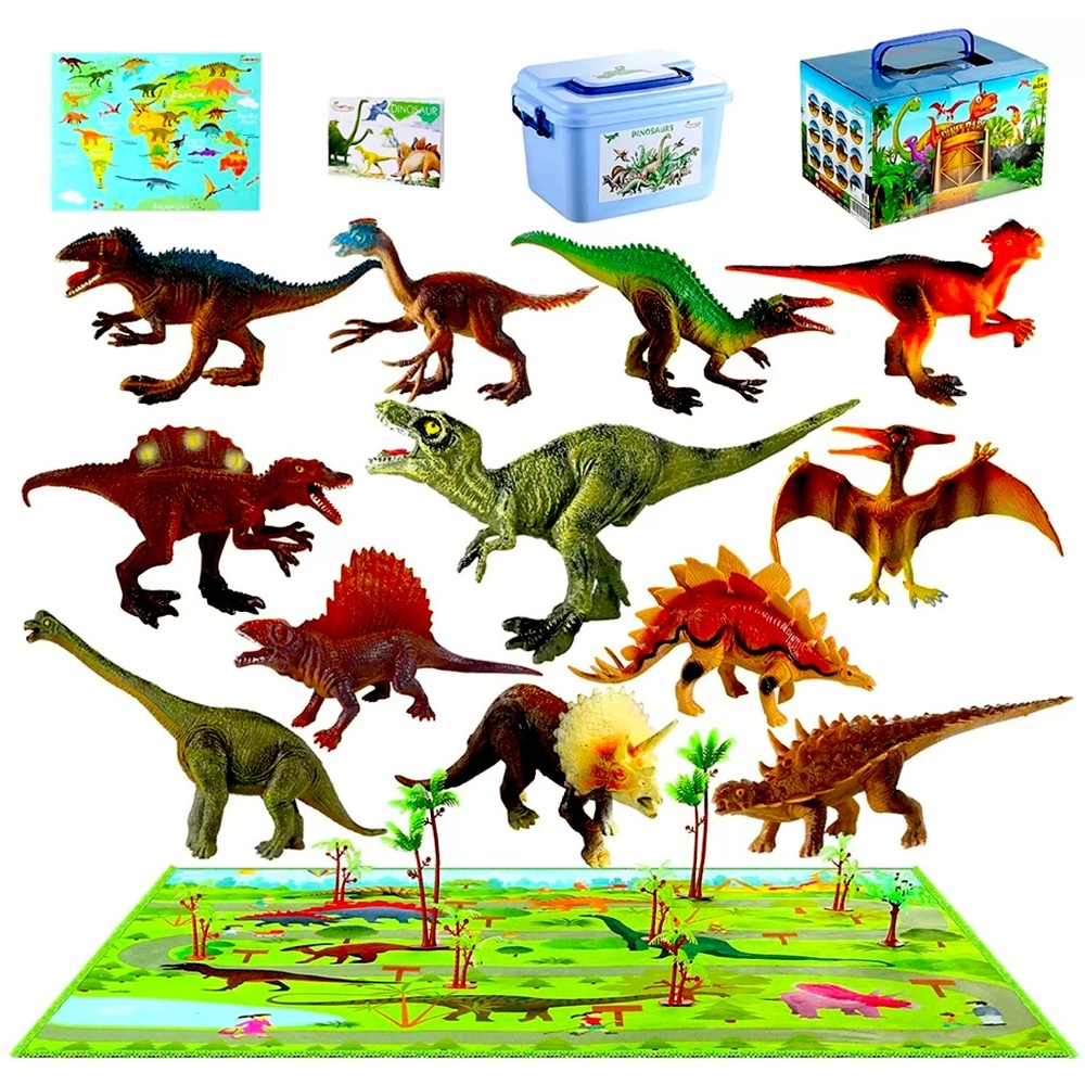 MEIGO Dinosaur Toys  Toddlers 7’’ Educational Realistic Dinosaur Figures Playset